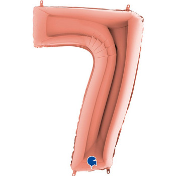 Г Цифра 7 (40"/102 см) Розовое золото Rose Gold 1шт