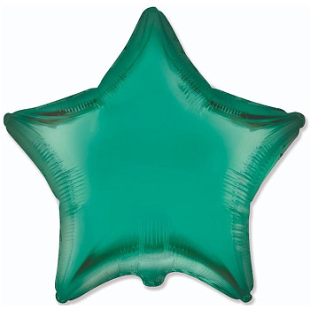 Ф Звезда (18"/46 см) Зеленый Green Сатин 1шт