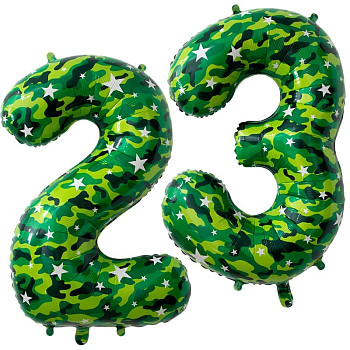 F Цифра 23 (34''/86 см) 23 февраля Камуфляж 2шт
