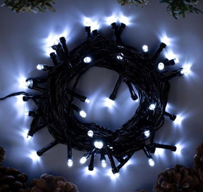 Гирлянда Нить Белое свечение 5 м 8 режимов Темная нить 50 LED IP20