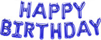 F Мини-Надпись (16''/41 см) Happy Birthday Синий 1шт в интернет магазине Праздникмастер