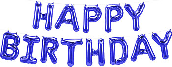 F Мини-Надпись (16''/41 см) Happy Birthday Синий 1шт