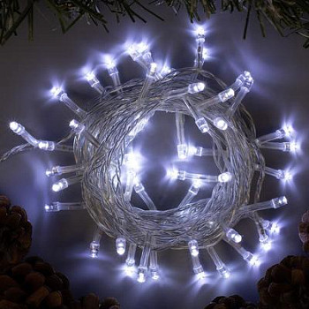 Гирлянда Нить прозрачная нить 50 ламп LED Свечение белое 8 режимов 5 м 1 шт