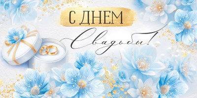 Конверт для денег С днем свадьбы! Коробочка с кольцами 16,8х8,4см 1шт фотография