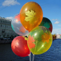Б Шар (14"/36 см) Лист кленовый Ассорти Кристалл 5цв 5ст 25шт BELBAL продажа в интернет - магазине ПраздникМастер