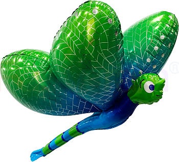 F Фигура (37''/94 см) 3D Стрекоза Зеленый 1шт