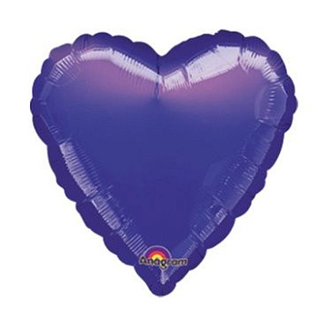 А Сердце (18"/46 см) Фиолетовый Purple Металлик 1шт