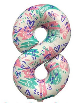 Р Цифра 8 (40"/102 см) Нежный паттерн 1шт