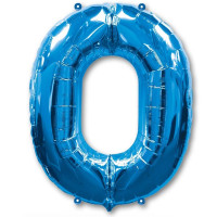 А Цифра 0 (40"/102 см) Синий Blue 1шт в интернет магазине Праздникмастер