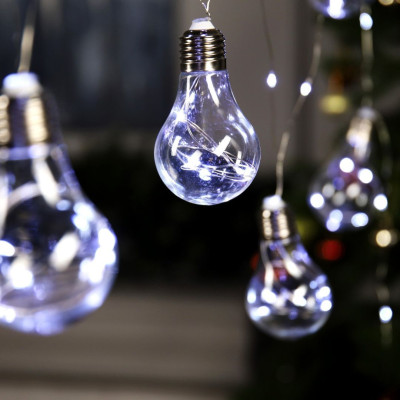 Гирлянда Нить с насадками Лампочки Белое свечение 3 м 100 LED IP20