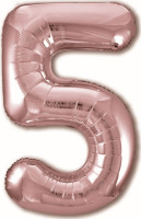 Р Цифра 5 (40''/102 см) Slim Розовое золото 1шт в интернет магазине Праздникмастер