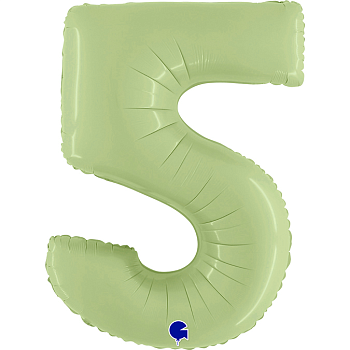 Г Цифра 5 (40''/102 см) Оливковый Olive Green Сатин 1шт