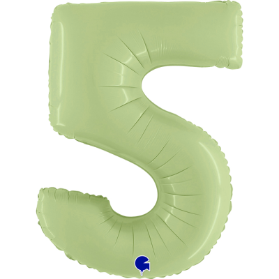 Г Цифра 5 (40''/102 см) Оливковый Olive Green Сатин 1шт в интернет магазине Праздникмастер