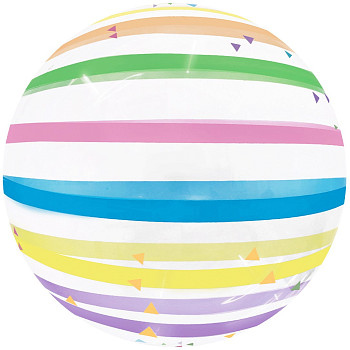 F Bubble Deco (20''/51 см) Разноцветные полоски Прозрачный 1шт