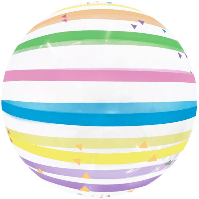 F Bubble Deco (20''/51 см) Разноцветные полоски Прозрачный 1шт