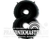 Г Цифра 8 (40"/102 см) Черный Black Пастель 1шт в интернет магазине Праздникмастер