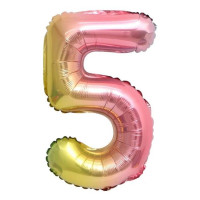ПМ Цифра 5 (32''/81 см) Нежная радуга Градиент/Надув воздухом 1шт в интернет магазине Праздникмастер