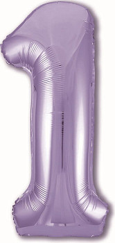 Р Цифра 1 (40''/102 см) Slim Фиолетовый Пастель 1шт