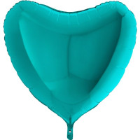 Г Сердце (36"/91 см) Бирюзовый Tiffany Металлик 1шт в интернет магазине Праздникмастер