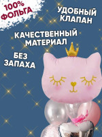 ПМ Фигура (27"/68 см) Голова Котенок Принцесса Пудровый 1шт в интернет магазине Праздникмастер
