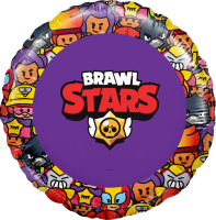 Р Круг (18''/46 см) Brawl Stars Команда бойцов дизайн №1 Фиолетовый 1шт в интернет магазине Праздникмастер