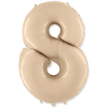 Ф Цифра 8 (40"/102 см) Кремовый Cream Сатин 1шт