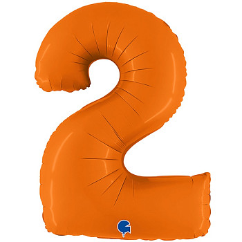 Г Цифра 2 (40"/102 см) Оранжевый Orange Пастель 1шт
