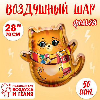 С Фигура (28"/71 см) Котик-волшебник 1шт