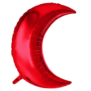 Р Месяц (32"/81 см) Красный Red Металлик 1шт