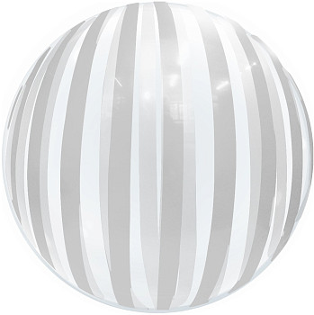 F Bubble Deco (20''/51 см) Серебряные полосы Прозрачный 1шт