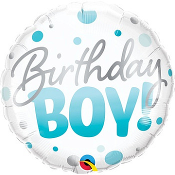 П Круг (18''/46 см) Birthday Boy Круги голубые 1шт