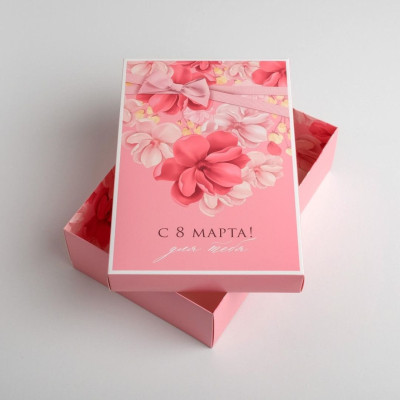 Коробка складная С 8 марта 30х20х9 см 1шт