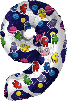 Р Цифра 9 (32''/81 см) Космонавтики 1шт