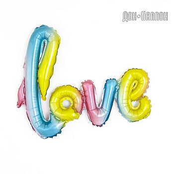 ПМ Надпись (40''/102 см) Love Нежная радуга Градиент 1шт