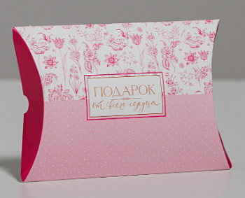 Коробка сборная фигурная Подарок от всего сердца 11х8х2см 1шт
