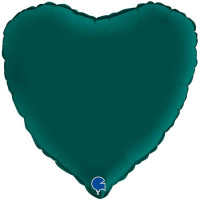 Г Сердце (18"/46 см) Изумрудный Emerald Green Сатин 1шт в интернет магазине Праздникмастер