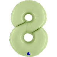 Г Цифра 8 (40''/102 см) Оливковый Olive Green Сатин 1шт в интернет магазине Праздникмастер