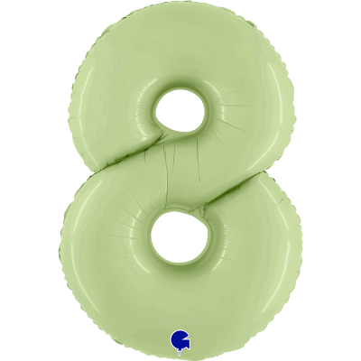 Г Цифра 8 (40''/102 см) Оливковый Olive Green Сатин 1шт в интернет магазине Праздникмастер