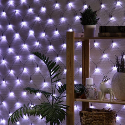 Гирлянда Сеть темная нить 2х2 м 224Led Белый 8 режимов 1шт