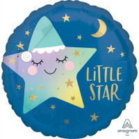 А Круг (18"/46 см) LITTLE STAR Звездочка спящая Металлик 1шт в интернет магазине Праздникмастер