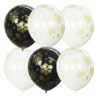 M Шар (12"/30 см) Снежинки золотые Ассорти Пастель Кристалл 5ст 25шт Globos Payaso продажа в интернет - магазине ПраздникМастер