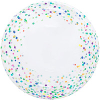F Bubble Deco (20''/51 см) Разноцветное конфетти Прозрачный 1шт