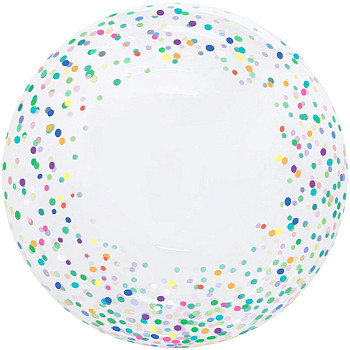 F Bubble Deco (20''/51 см) Разноцветное конфетти Прозрачный 1шт