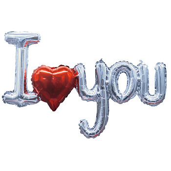 ВЗ Надпись (39"/99 см) AIR I love you сердце 1шт