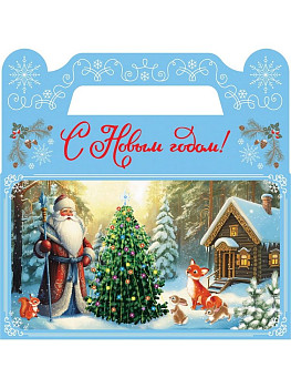 Коробка для конфет Сундучок Снеговик-почтальон 500гр 1шт