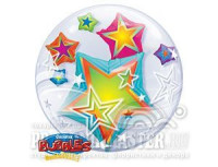П Bubble Инсайдер (20"/51 см) Звезды разноцветные 1шт