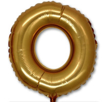Г Цифра 0 (14"/36 см) Золото Gold 1шт в интернет магазине Праздникмастер