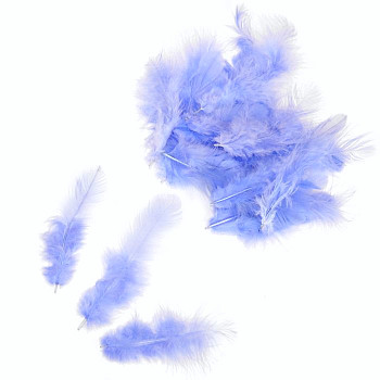 Перья Голубые 8-10см 100шт 1упак фотография