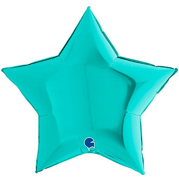 Г Звезда (36"/91 см) Бирюзовый Tiffany Металлик 1шт