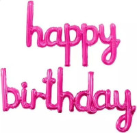 F Мини-Надпись (17''/43 см) Happy Birthday Фуше 1шт в интернет магазине Праздникмастер